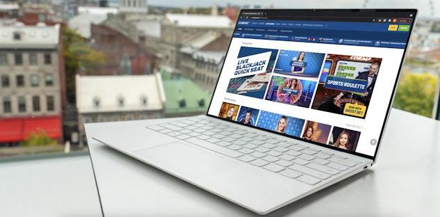 Coral Live Casino laptop