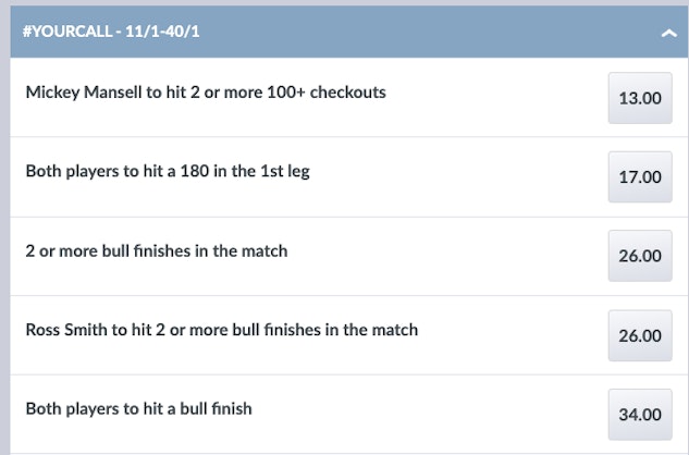 Coral Your Call darts betting