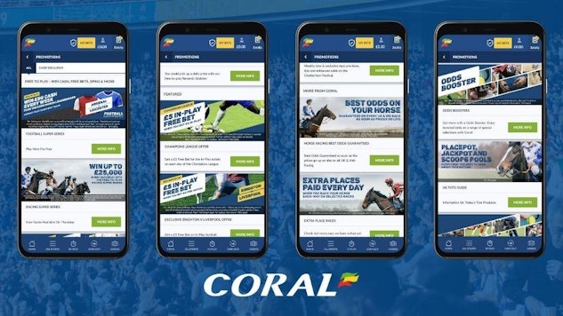 Coral offers and promos mobile screens