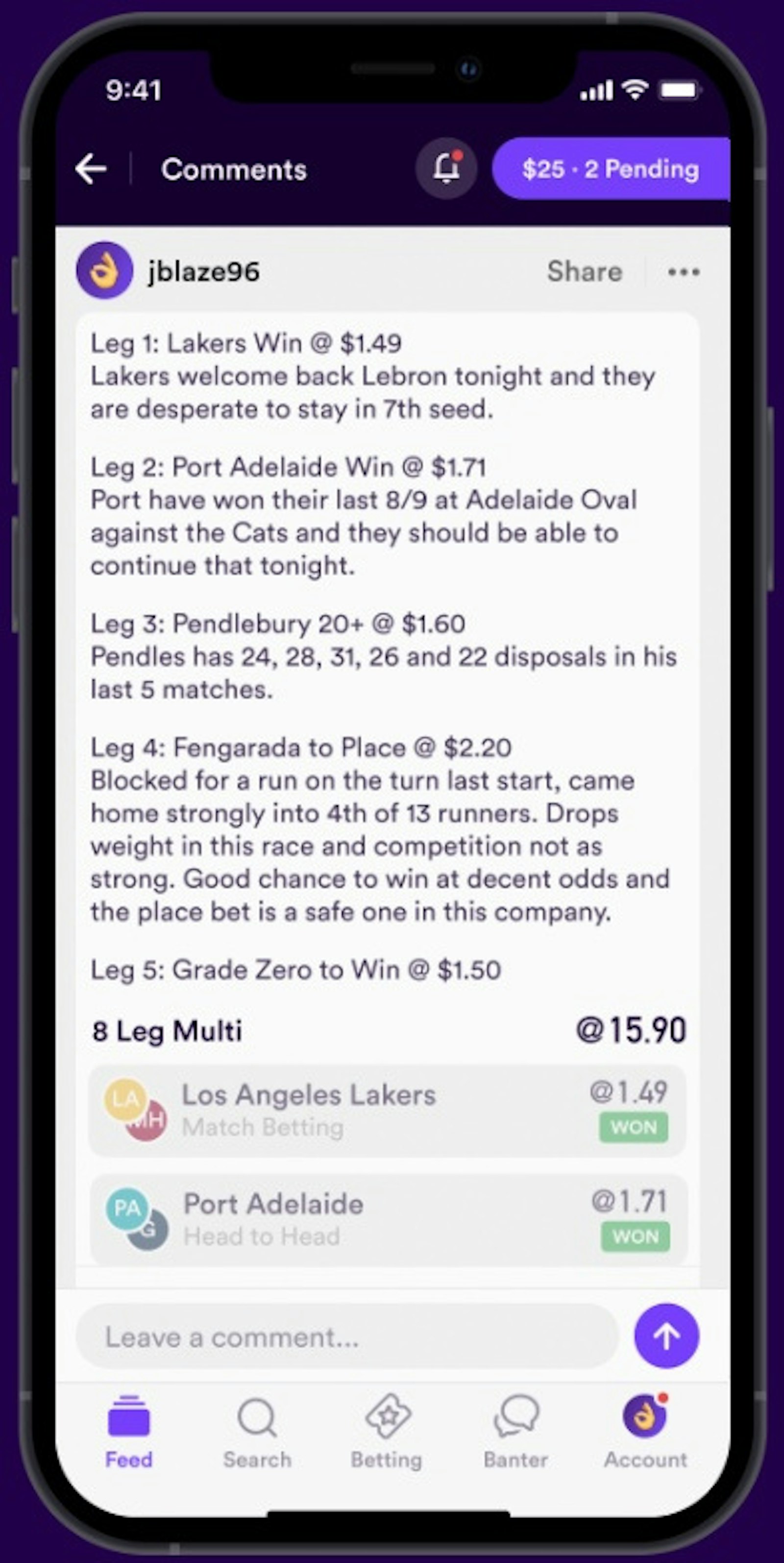 Dabble Australia Following Other Punters