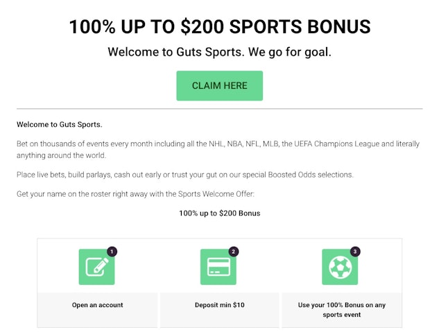 Guts NZ 200 sign up bonus