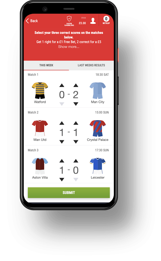 Ladbrokes 1 2 Free score selection Pixel 4