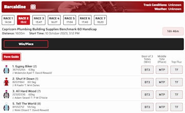 Lets Bet Racing in Baraldine featuring Top Fluc