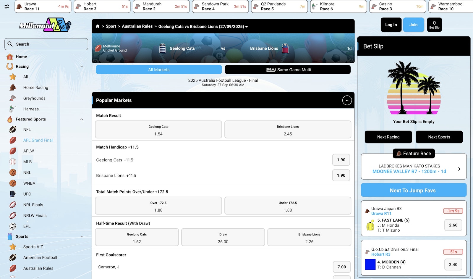 Millennial Bet AFL Grand Final