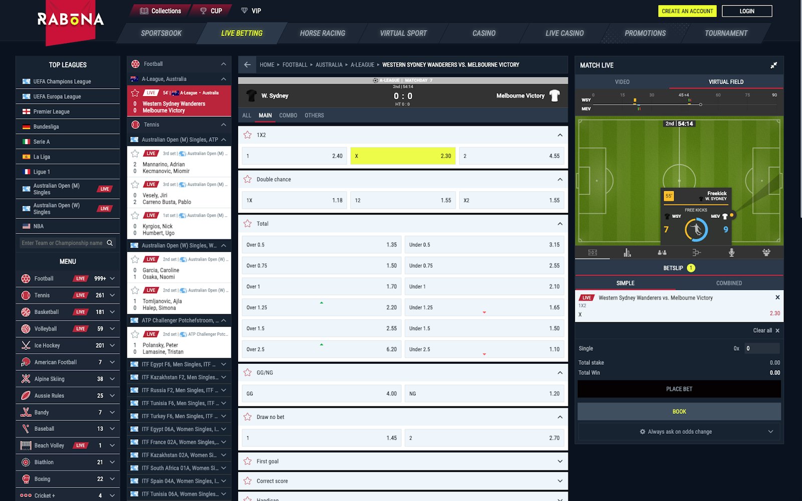 Rabona Canada live betting