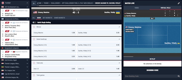 Rabona live play by play tennis