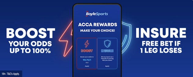 Screenshot of Boyle Sports Acca Rewards existing customer promotion