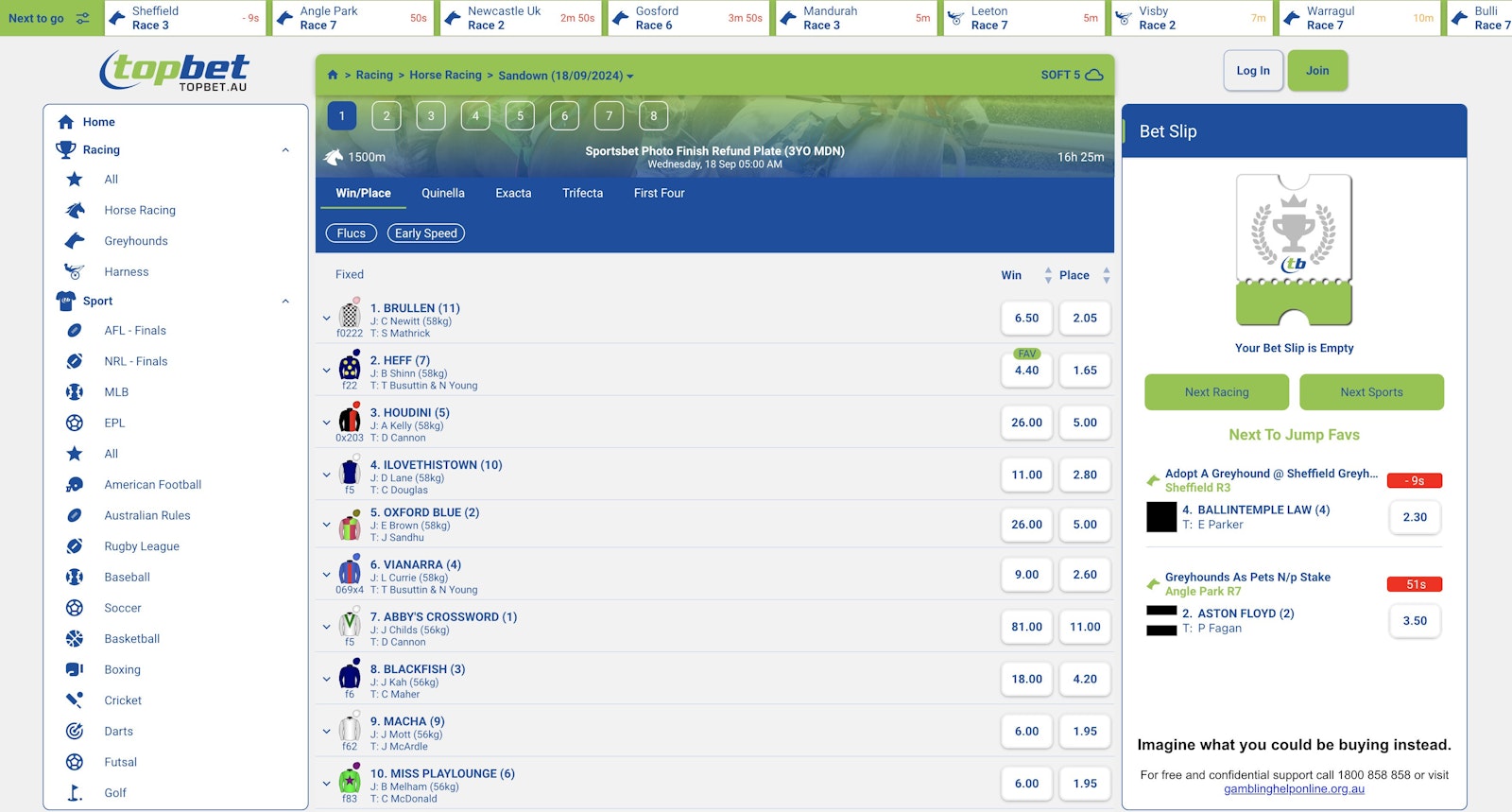 Topbet Australia Racing