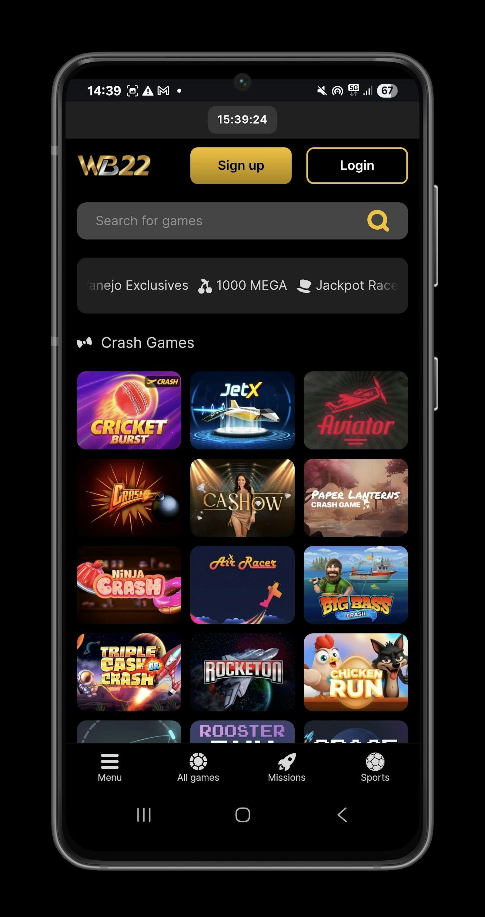 Wanejobets Crash Games