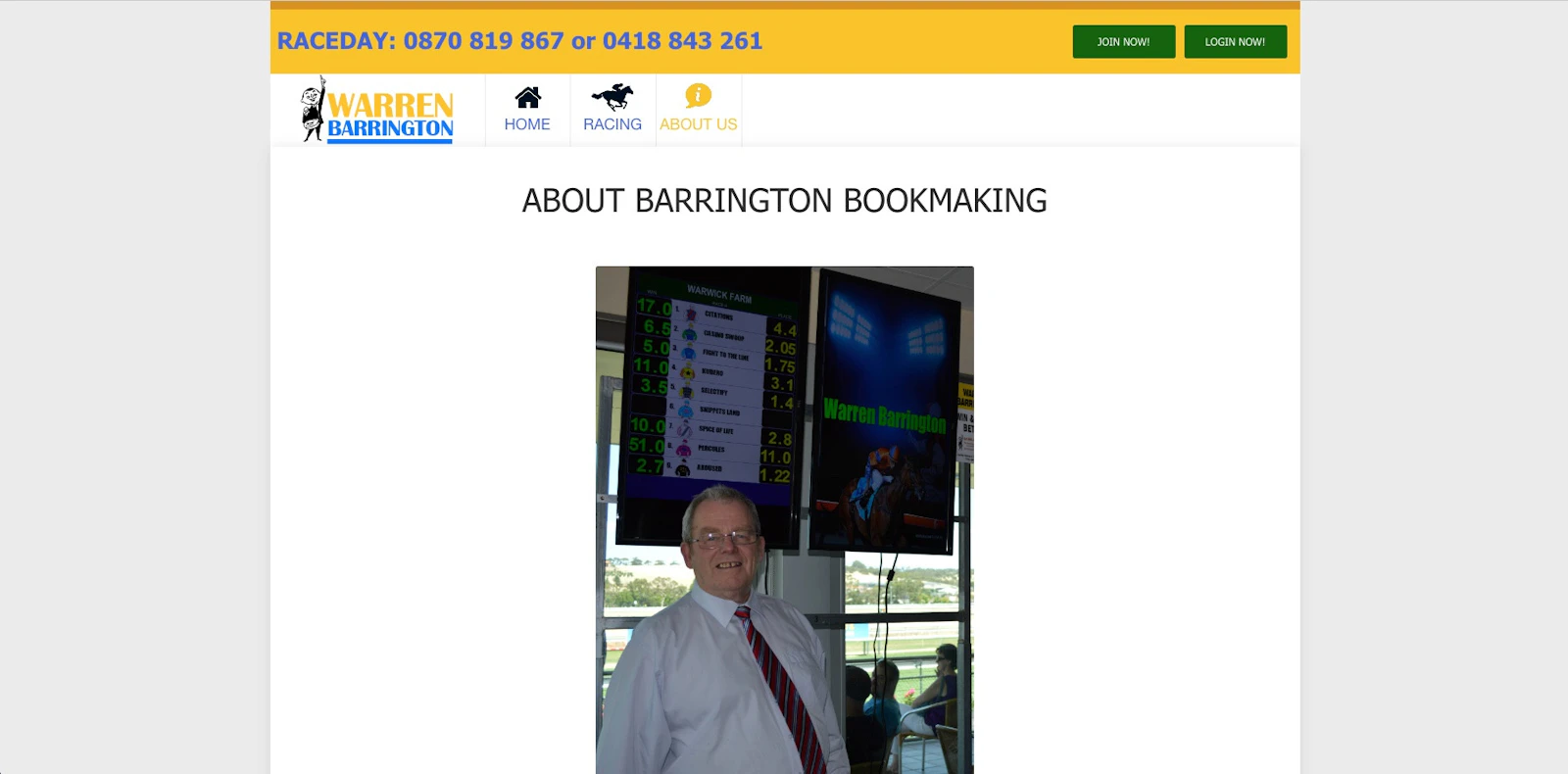 Warren Barrington of Barrington Bookmaking