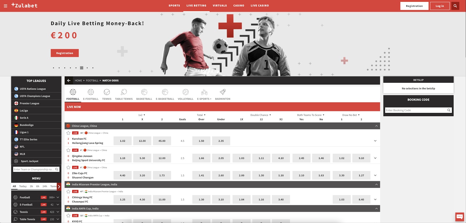 Zula Bet Live Betting