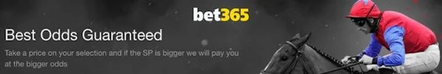 Bet365 best odds guaranteed thin banner with logo in the top centre
