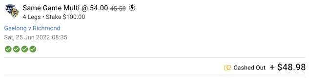 Cashed out same game multi screenshot