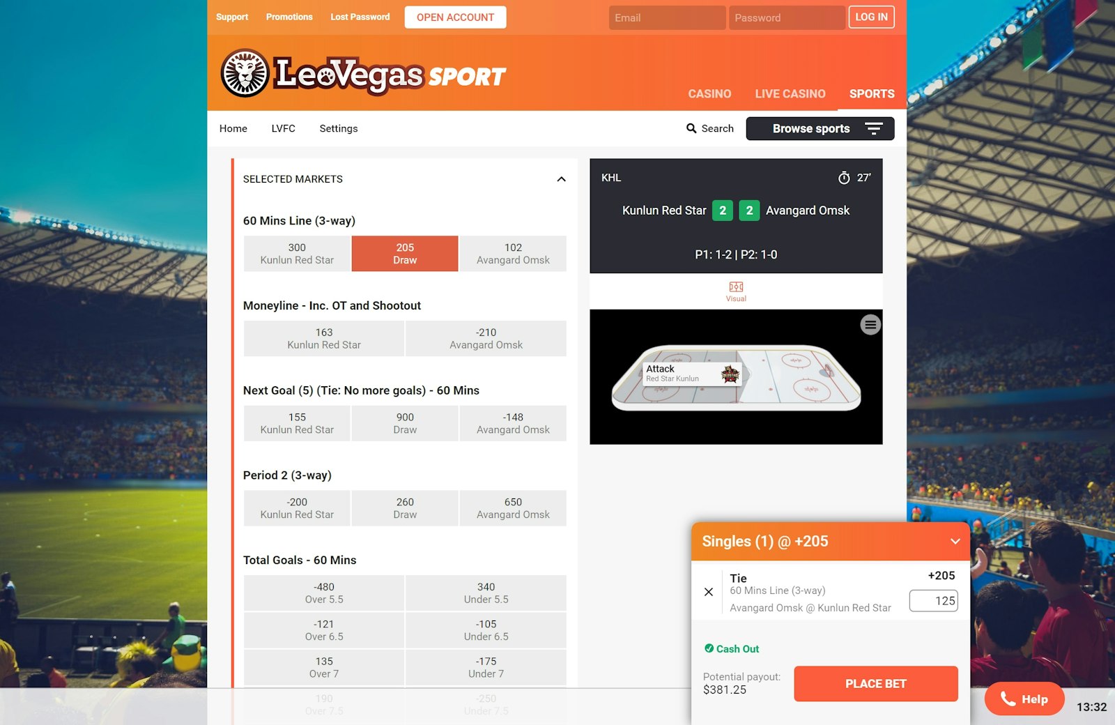 Leovegas live bet ca