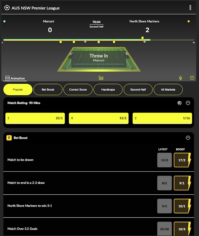 Parimatch live betting football
