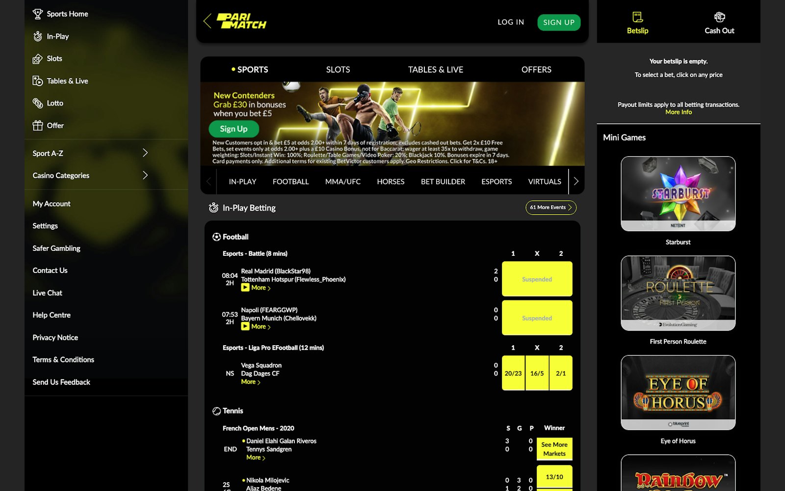 Parimatch sports betting