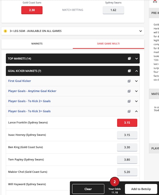Same game multi non favourable outcome example