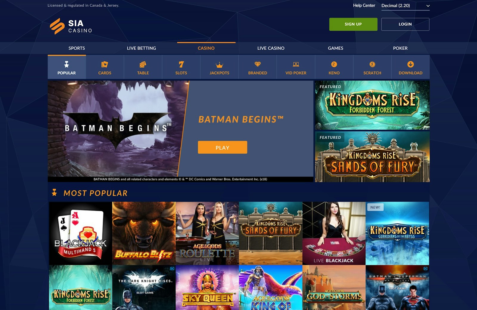 Sports interaction casino ca