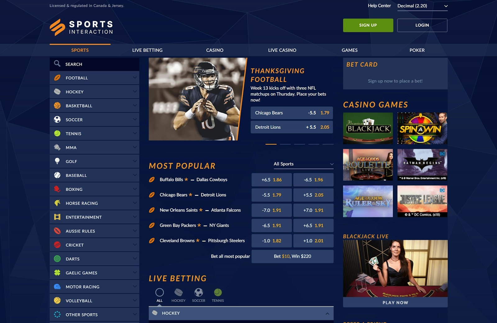 Sports interaction sports ca