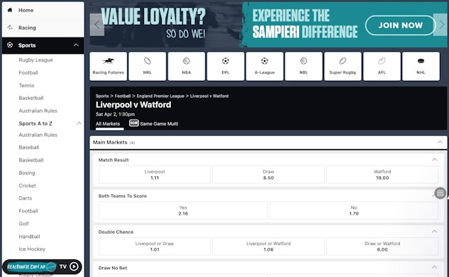 User betting on sports with Real Bookie Australia