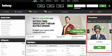 Betway 4 to Win home page location