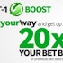Get up to 20 times your bet back with betway cut-1 boost!