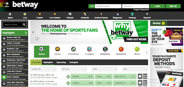 Betway Ghana Home