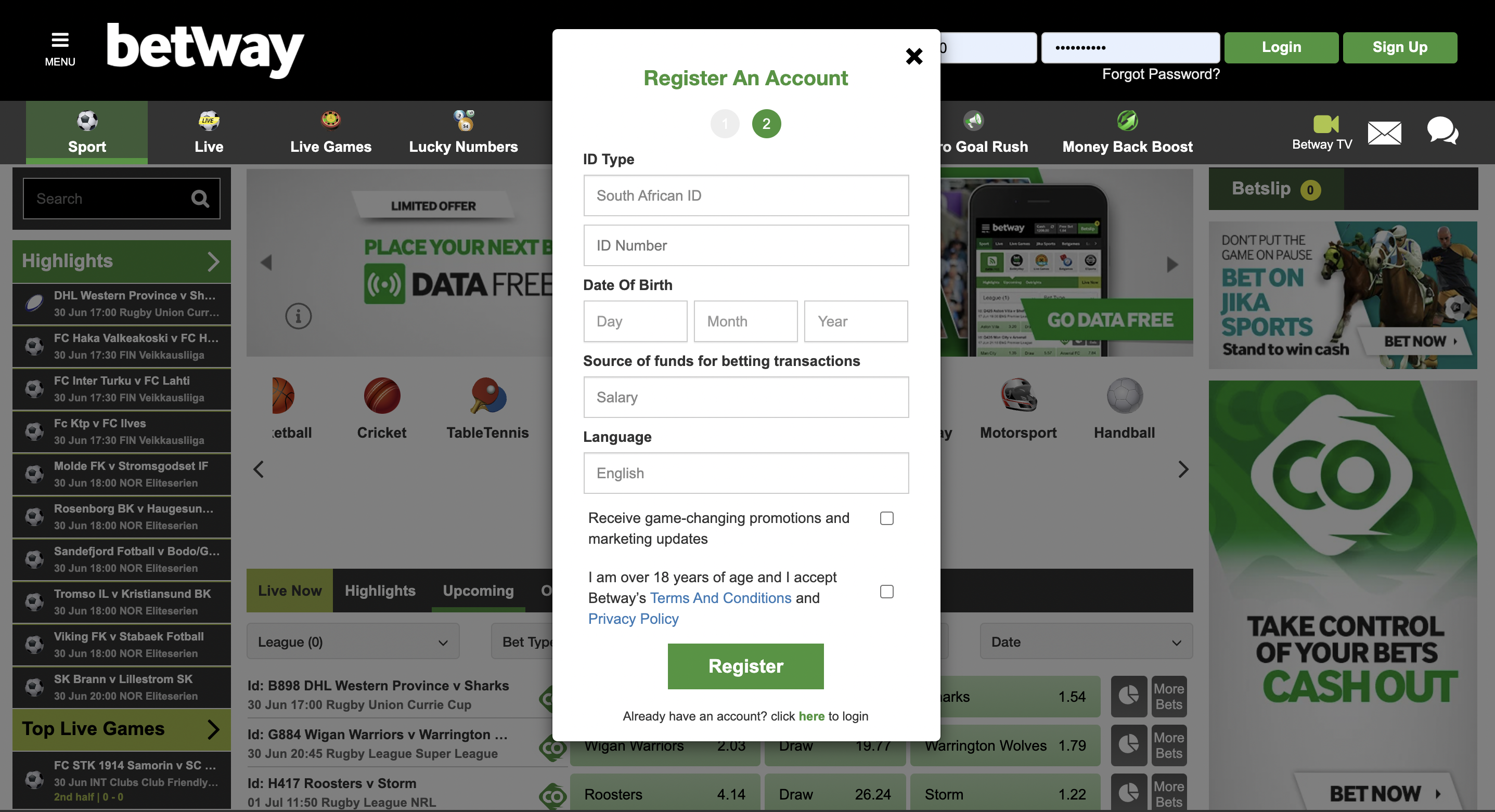 Betway New Account Registration (2024)