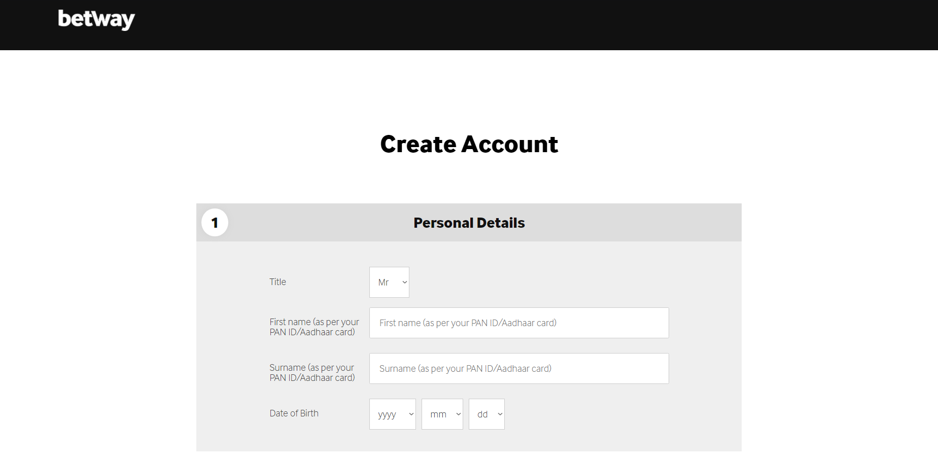 Betway Registration 1