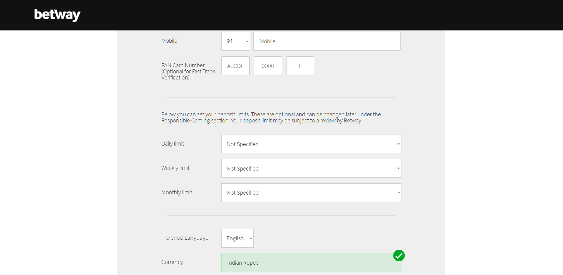 Betway Registration 4