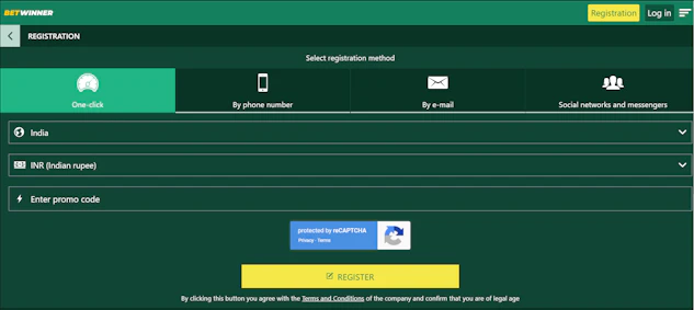 Betwinner Registration