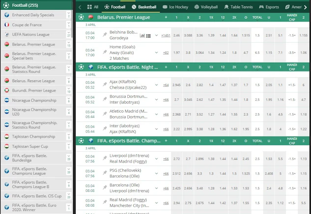 Betwinner football betting