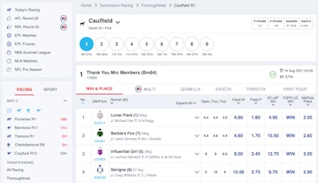 Blue bet horse racing