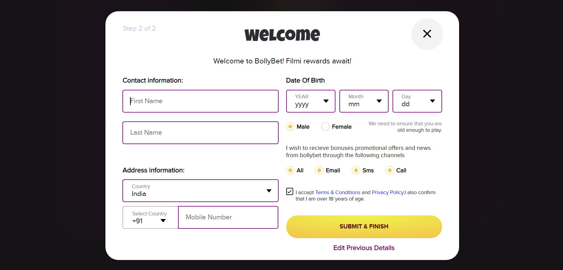Bollybet Registration 2