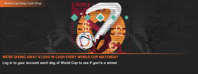 888sport World Cup Daily Cash Drop promo