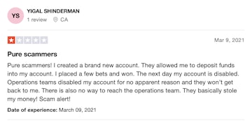 888sport trustpilot complaint
