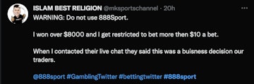 888sport twitter complaint
