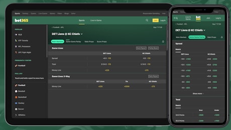 Bet365 NFL betting i Phone i Pad