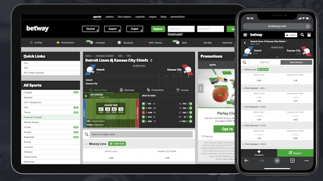 Betway NFL betting i Pad i Phone