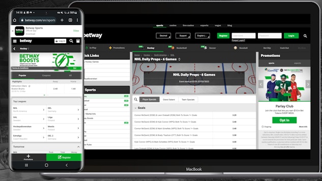 Betway NHL desktop mobile