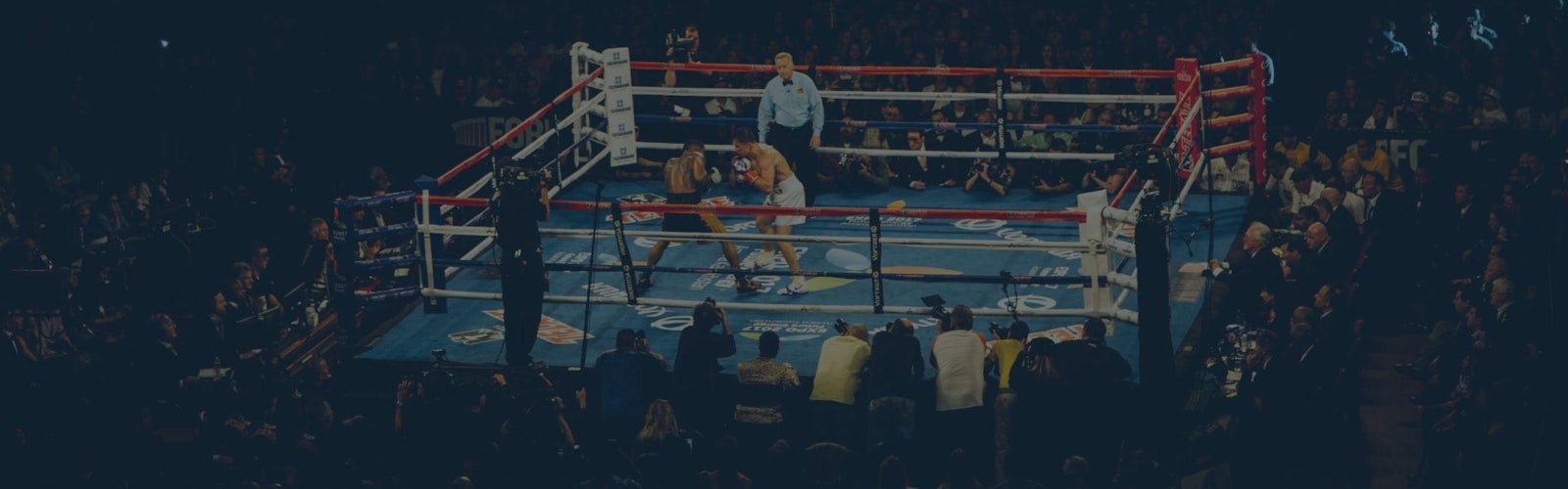 Boxing betting sites cover image showing boxing fight in arena