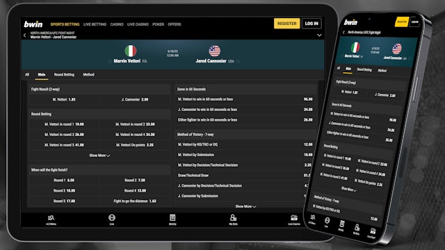 Bwin UFC on iphone and ipad