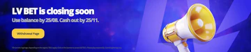 Closing down banner on LV Bet