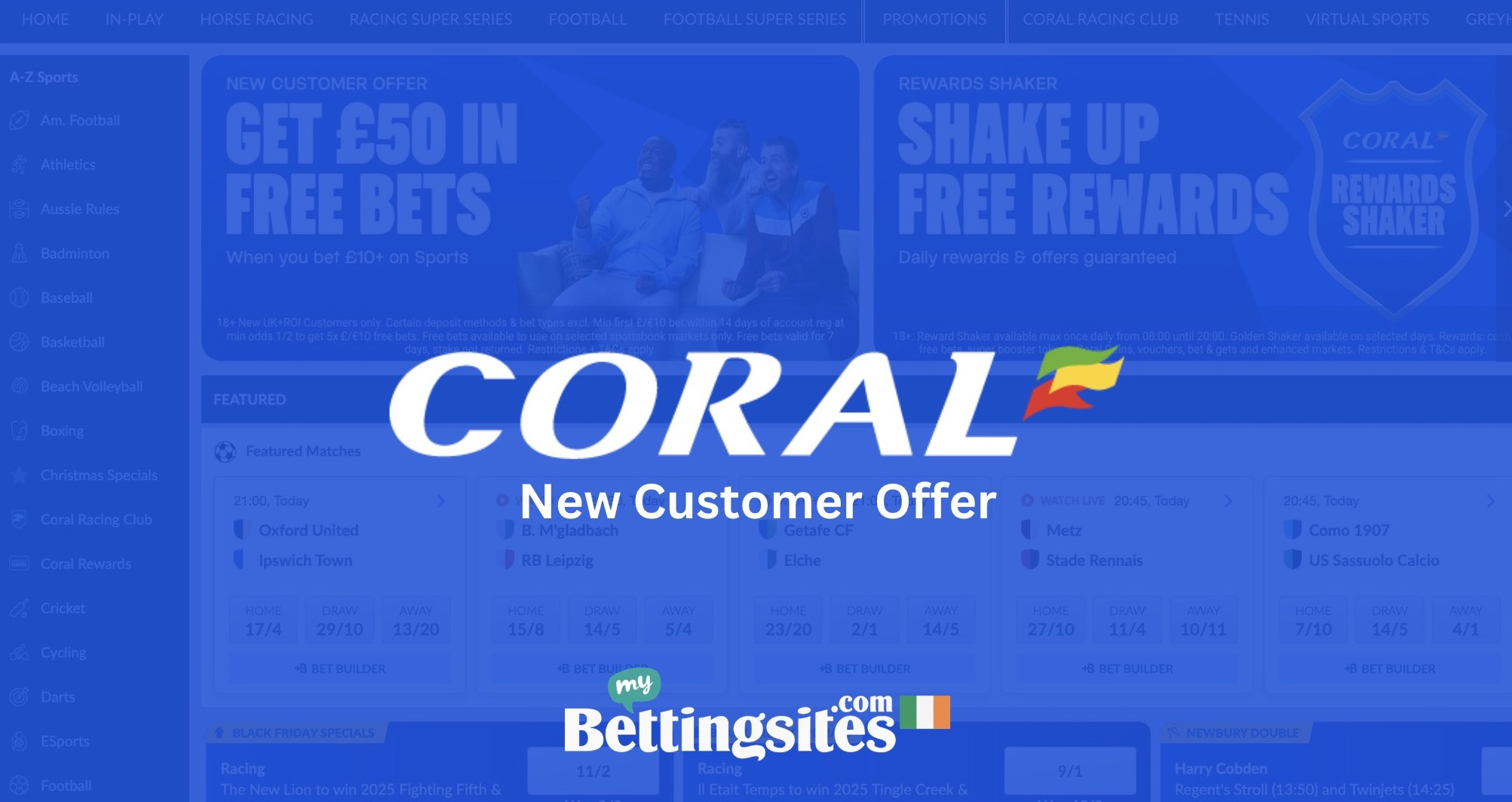 Coral new bet 10 get 50 sign up offer