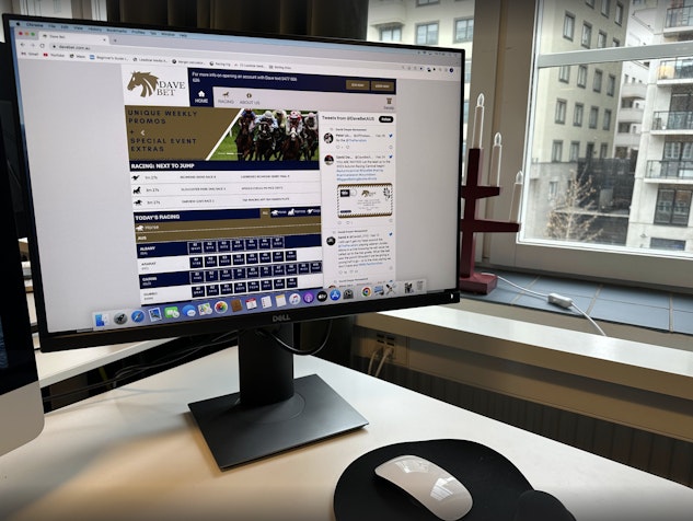 Davebet using on desktop
