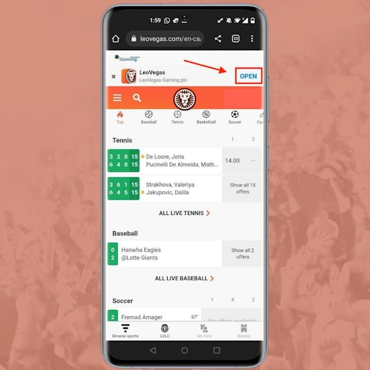 Download Leo Vegas Android App Step 3 Annonated