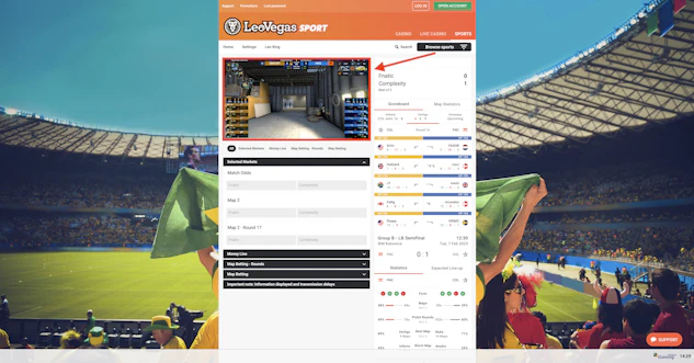 Esports betting on Leo Vegas
