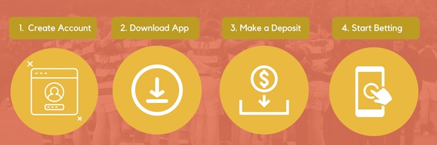 Infographic explaining how to use Leo Vegas App