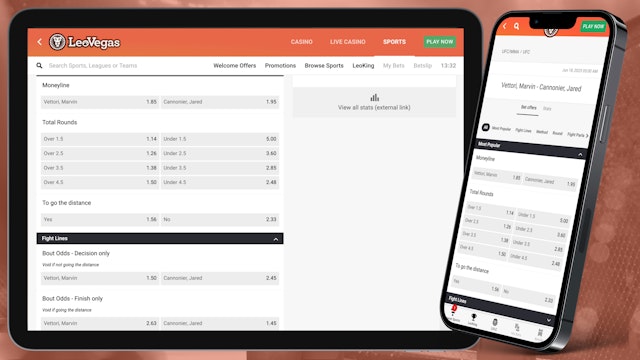 Leo Vegas UFC iphone and ipad