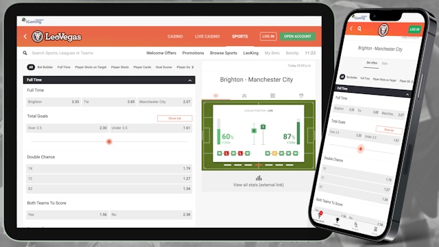 Leo Vegas open on ipad and iphone